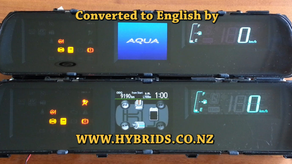 Toyota Aqua Dash Japanese to English Covertsion