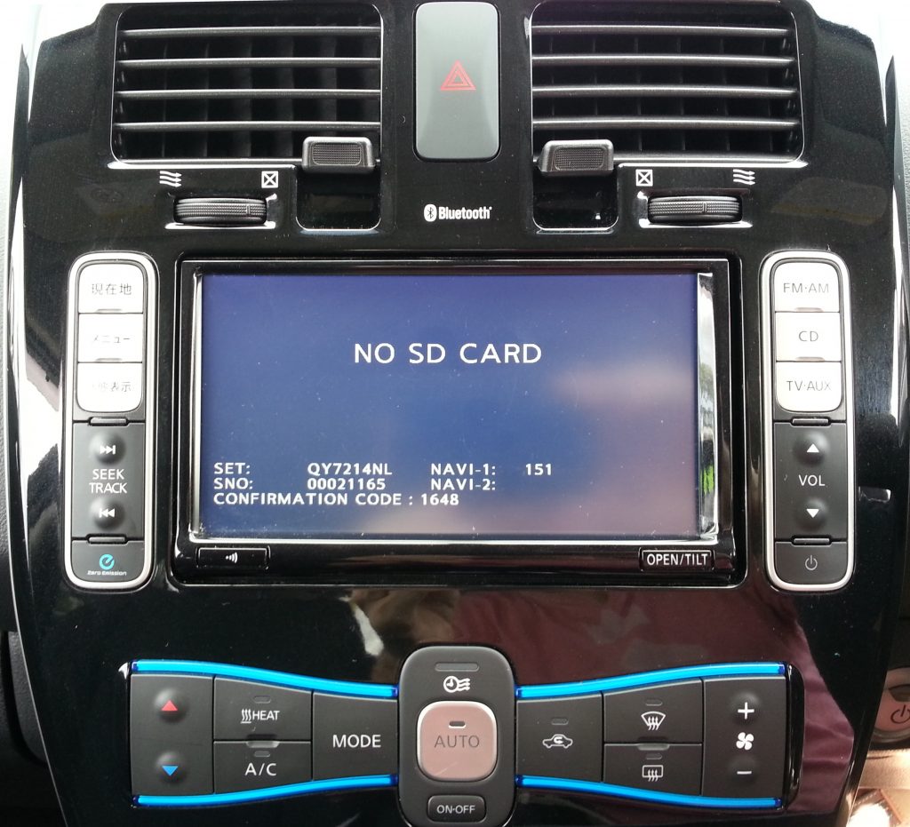 Nissan Leaf - lost SD card